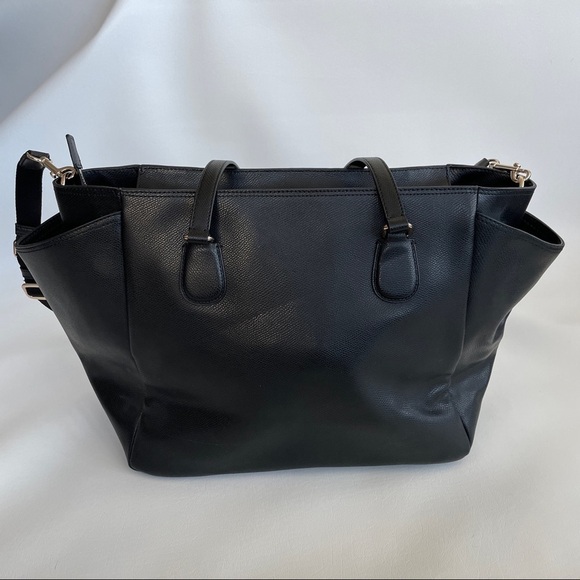 Coach Black Leather Diaper Bag with Changing Pad - Picture 3 of 11